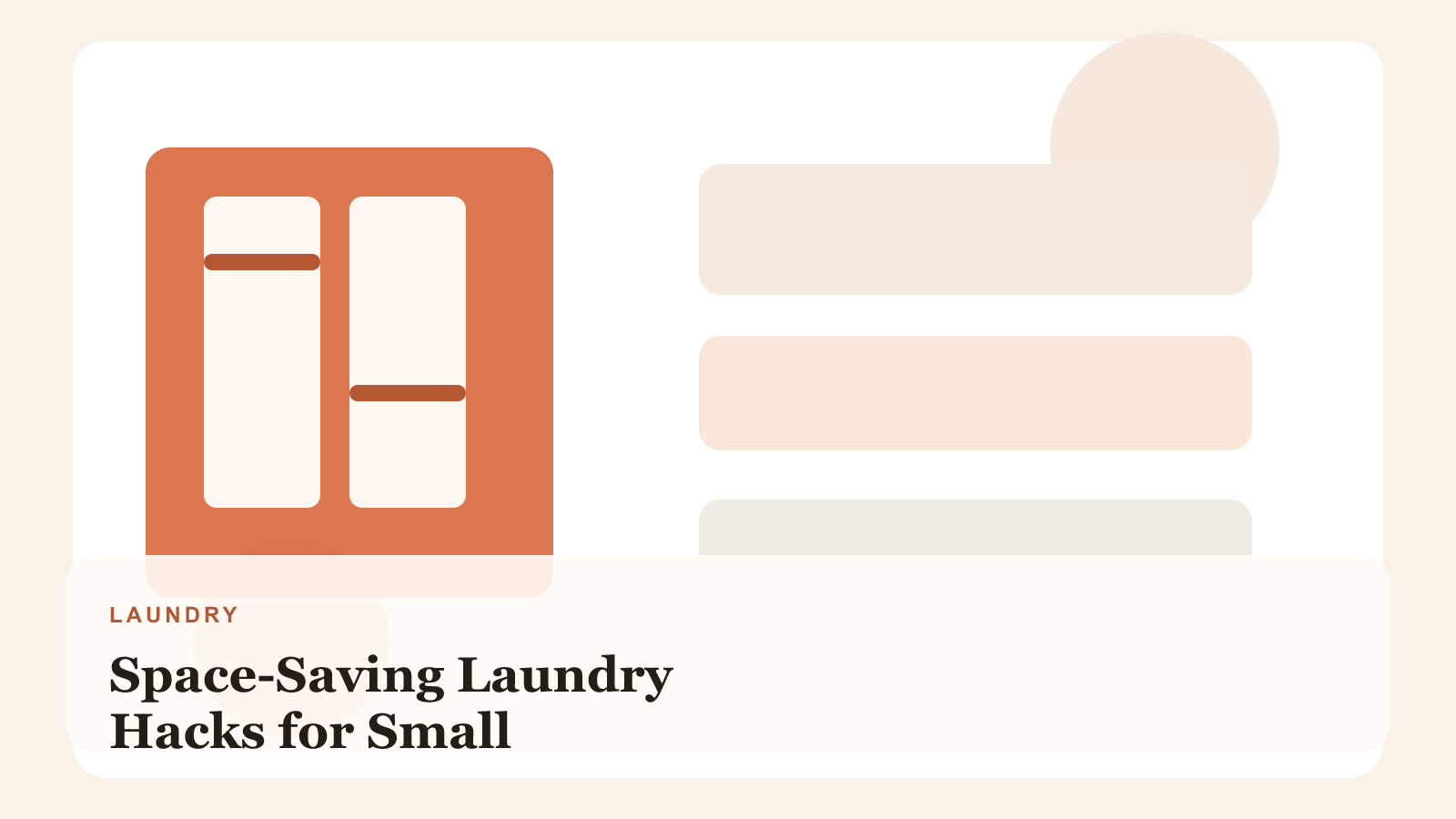 Compact laundry nook with space-saving storage solutions in a small apartment